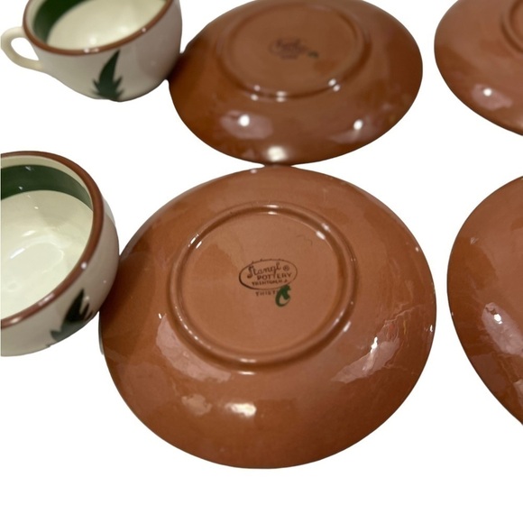 Stangl Pottery Thistle Pink Green 4 Cups Saucers Vintage. - Picture 8 of 9